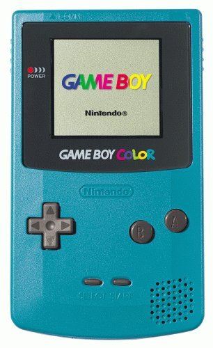 Nintendo GameBoy Color (modrozelená) - chybí kryt baterií