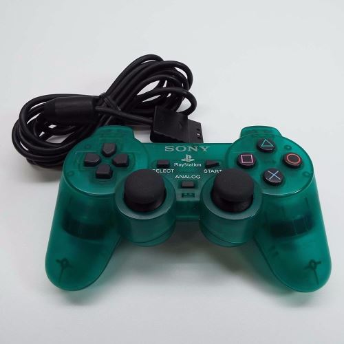 [PS2] Drátový Ovladač Sony Dualshock - smaragdový (Emerald)