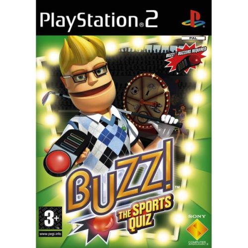 PS2 Buzz! - Sportovní Kvíz + 4x drátový Buzz ovladač (nová)