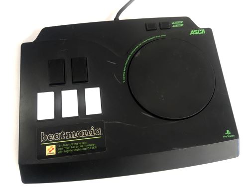[PS1] Drátový Ovladač Konami Ascii Beatmania - černý (estetická vada)