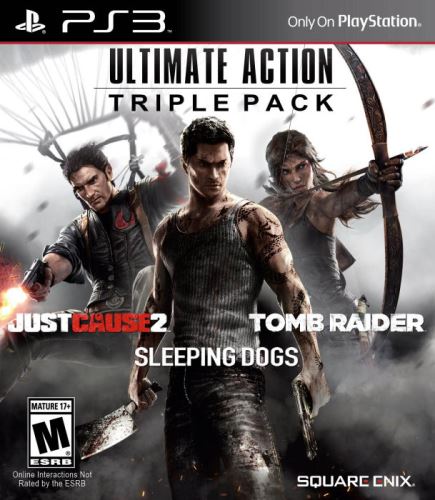 PS3 Ultimate Action Triple Pack: Tomb Raider - Sleeping Dogs - Just Cause 2 (nová)