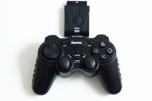 [PS2] Bezdrátový Ovladač Hama Dual Vibration - černý (estetická vada)
