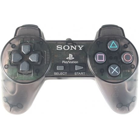 [PS1] Drátový Ovladač Sony Bez Páček - černý průhledný