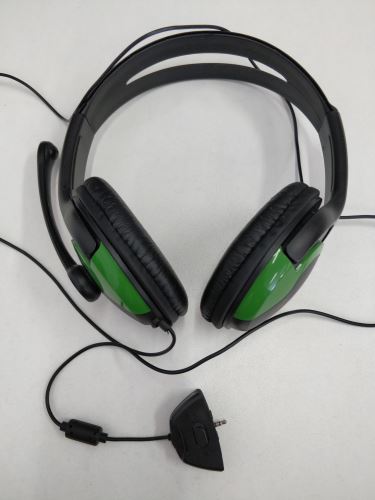 [Xbox 360] Sluchátka s mikrofonem - černozelená (estetické vady)