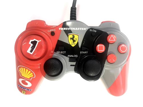 [PS2] Drátový Ovladač Thrustmaster Scuderia F1 edition, červený (estetická vada)