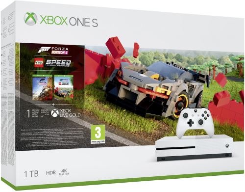 Xbox One S 1TB (Plná verze s DVD mechanikou) + Forza Horizon 4 (CZ) + Lego Speed Champions DLC (nové)