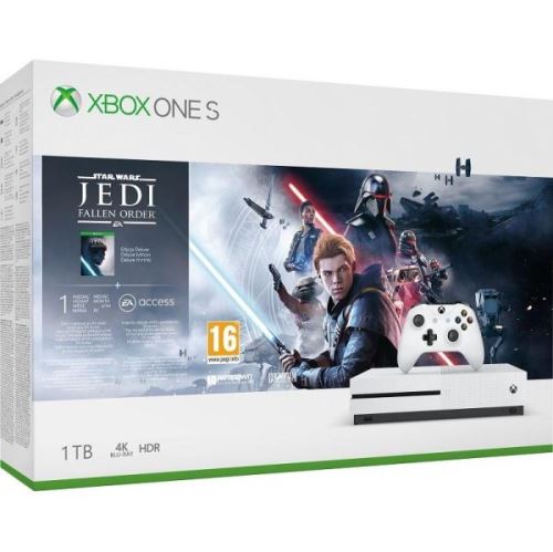 Xbox One S 1TB (Plná verze s DVD mechanikou) + Star Wars Jedi Fallen Order (nové)
