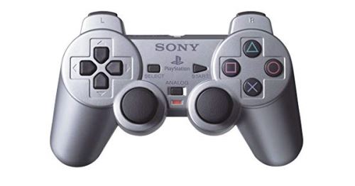 [PS2] Drátový Ovladač Sony Dualshock - stříbrný (Kat. B)
