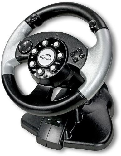 [PS2|PC] Volant Speedlink SL-6682 - stříbrný