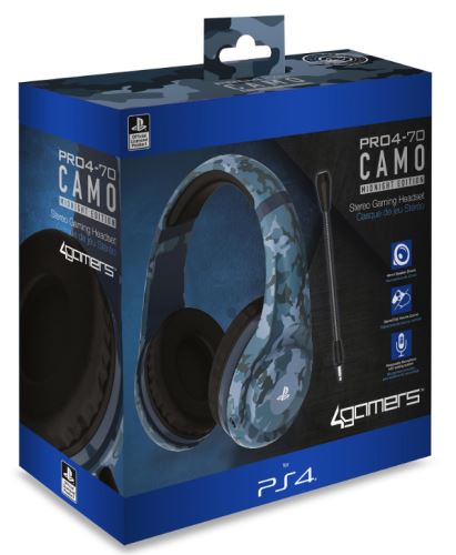 [PS4][PS5][PC] 4Gamers Camo Edition Gaming Headset - Midnight - drátové - PS4