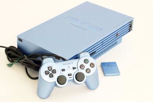 PlayStation 2 Fat Aqua Blue LIMITOVANÁ EDICE (estetická vada)