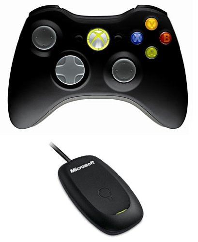 [Xbox 360|PC] Bezdrátový Ovladač Microsoft s USB přijímačem pro PC - černý