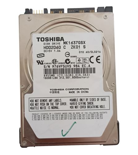 TOSHIBA 160 GB různé druhy