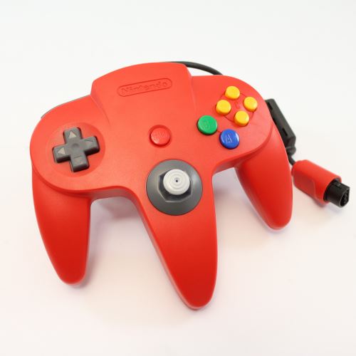 [Nintendo 64] Drátový Ovladač N64 + Controller Pak - červený