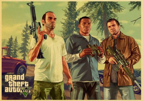 Plakát GTA 5 Grand Theft Auto V - různé motivy (nový)