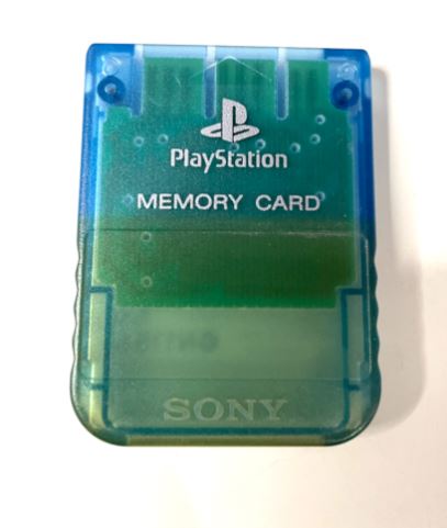 [PS1] Originální Paměťová karta Sony 1MB modrozelená