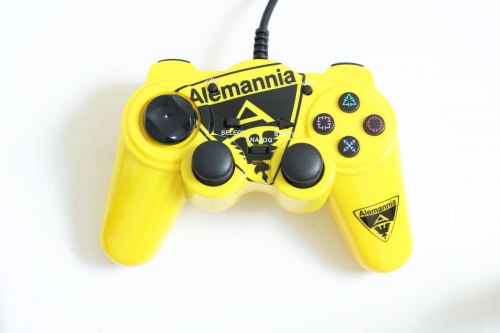 [PS2] Drátový Ovladač Bigben - Alemannia Aachen, žlutý (estetická vada)
