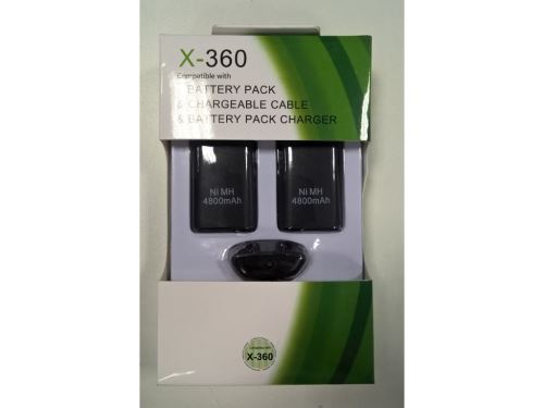 [Xbox 360] 4800mAh 2x nabíjecí akumulátor + USB nabíječka (nové)