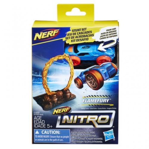 NERF - Nitro Single Stunt and Car Flamefurry - Hrací Skokánek a Autíčka (nové)