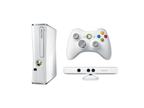 Xbox 360 Slim + KINECT (bílá edice)