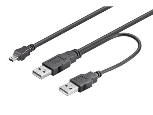 Kabel 2x USB --> 1x mini USB