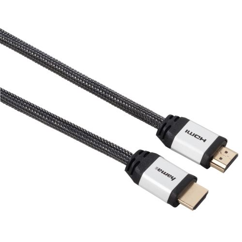 HDMI kabel Hama 1,5m pozlacený, odolný + ethernet (černobílý)
