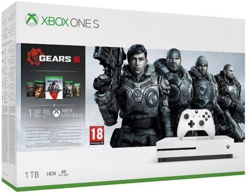 Xbox One S 1TB (Plná verze s DVD mechanikou) + Gears of War 5 (nové)